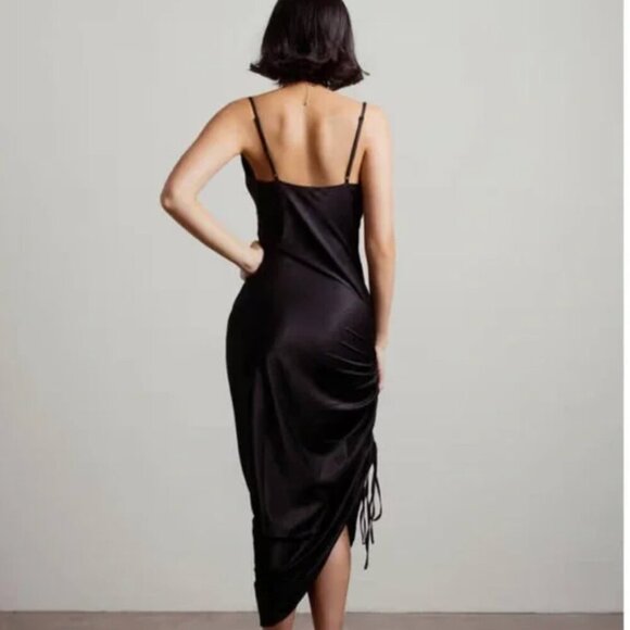 Zara Black Satin Cami Slip Dress - Picture 3 of 14